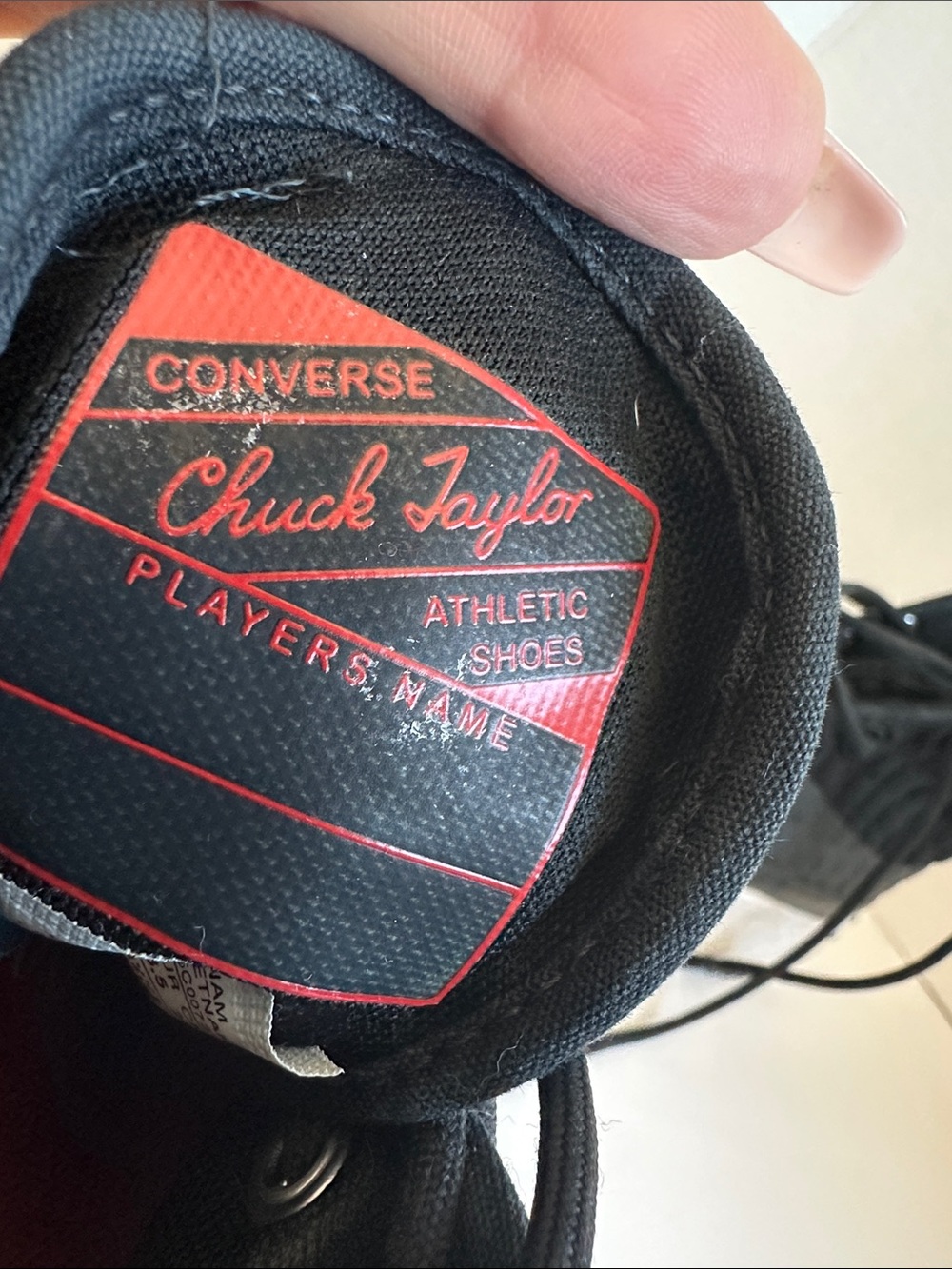 Converse Black High-Top Sneakers with Blue Star Accent - Picture 2 of 10